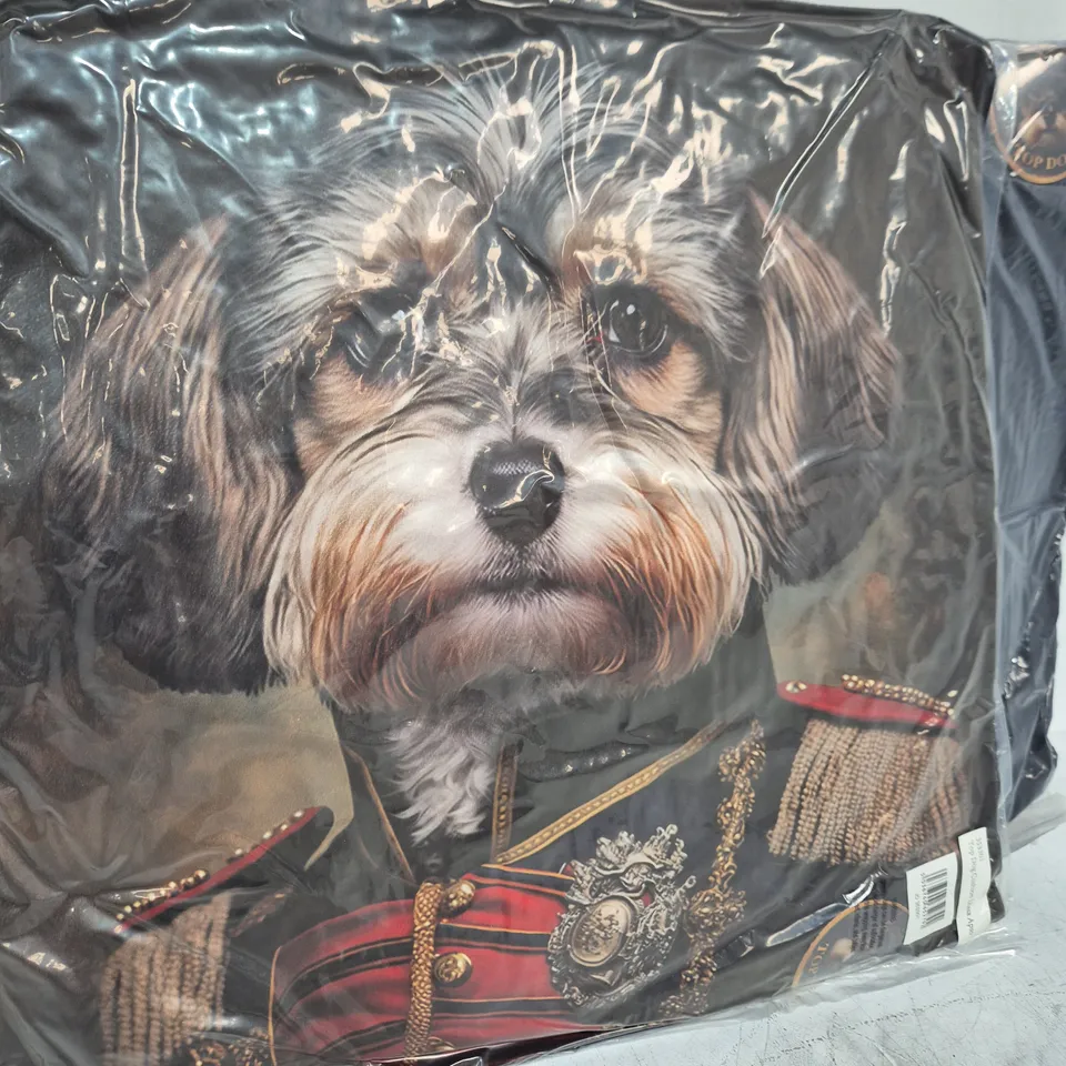 LOT OF 16 AS NEW TOP DOG LHASA APSO THEMED FILLED CUSHIONS - 45X45CM