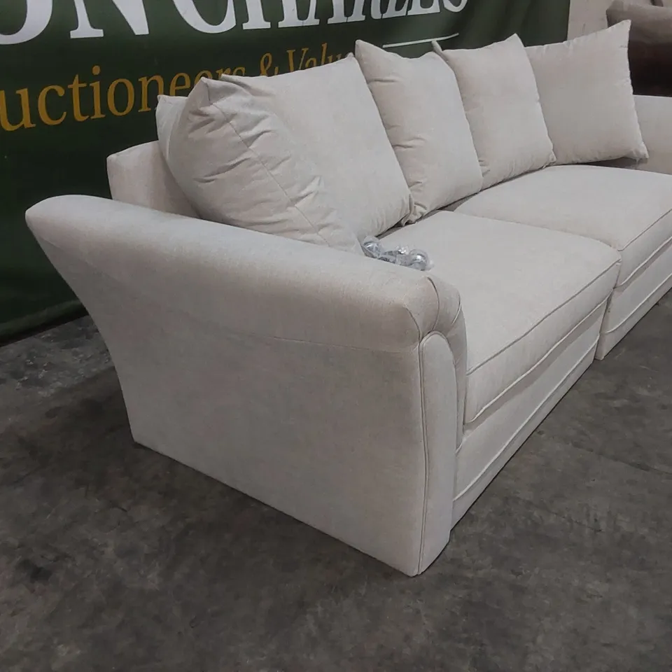 QUALITY DESIGNER DURY 4 SEATER FABRIC UPHOLSTERED SOFA