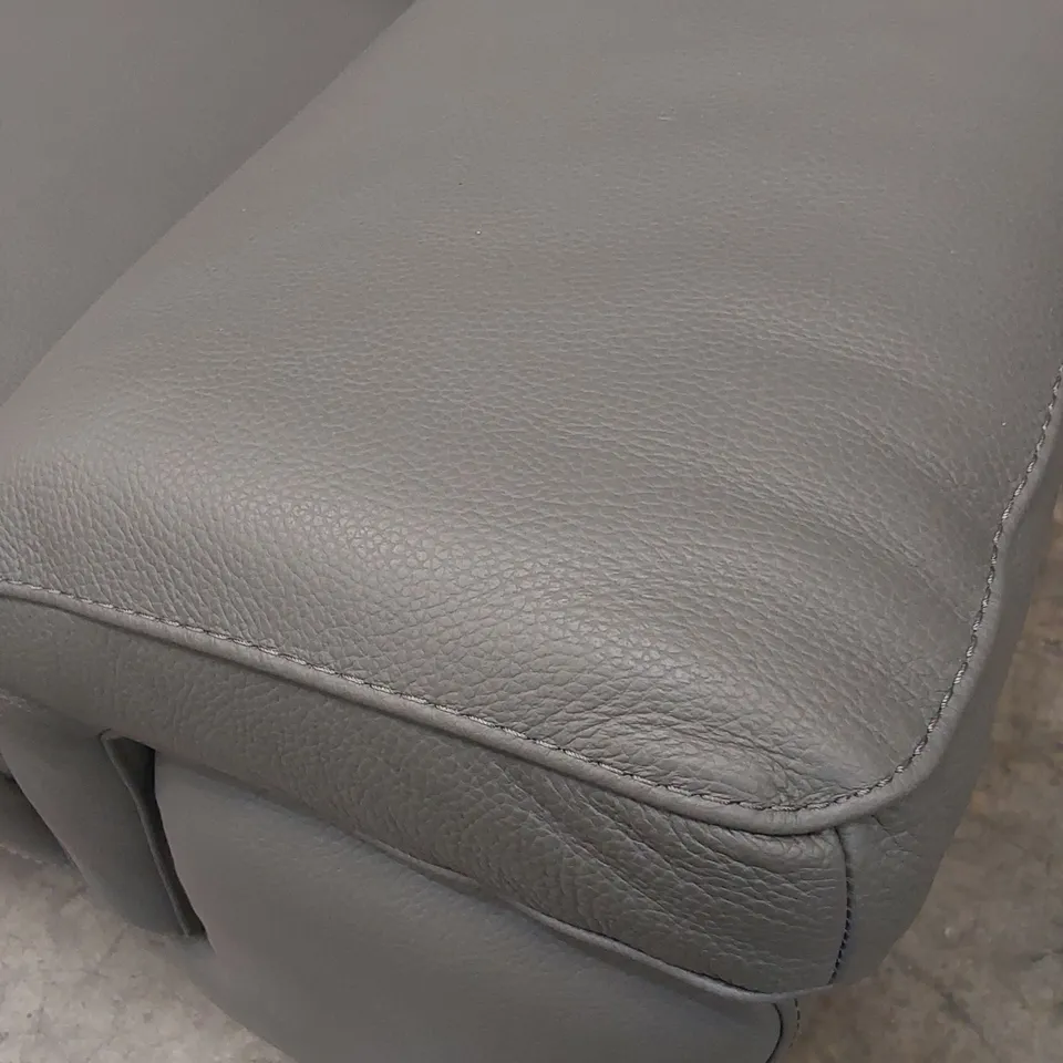 QUALITY DESIGNER ITALIAN MADE FLAVIO 2-SEATER ELECTRIC 2-MECHANISM SOFA IN GREY ANTHRACITE LEATHER