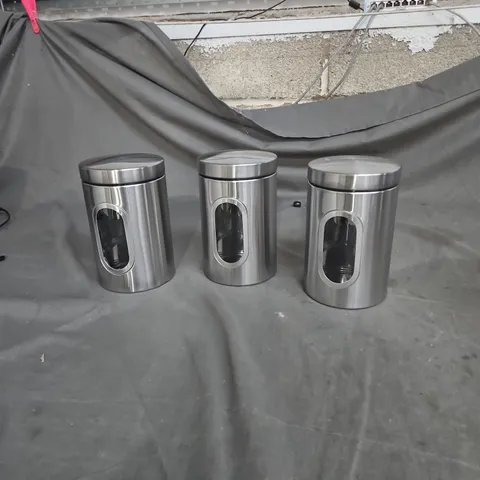 INNOTEK ESSENTIALS 3-PIECE STAINLESS STEEL CANISTER SET WITH LIDS (BOXED)