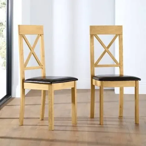 BOXED KENDAL OAK DINING CHAIR - BROWN SEAT