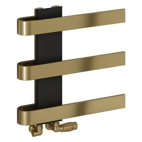 BOXED REINA PANARO MODERN HEATER TOWEL RAIL - 500 X 500 MM - BRUSHED BRASS