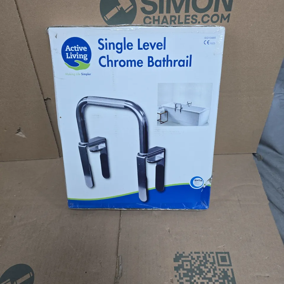 ACTIVE LIVING SINGLE LEVEL CHROME BATH RAIL