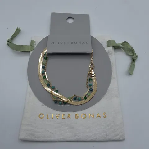 OLIVER BONAS BEA TRIPLE ROW BEADED & SMOKE BRACELET