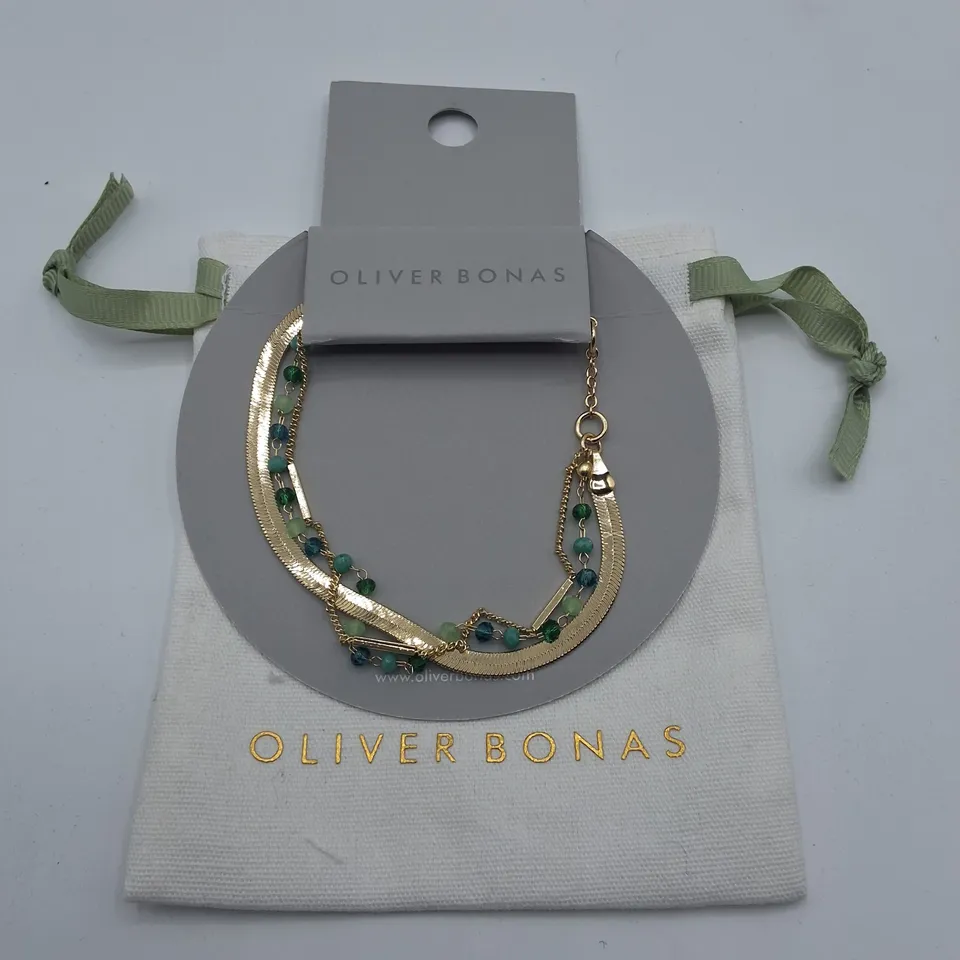 OLIVER BONAS BEA TRIPLE ROW BEADED & SMOKE BRACELET