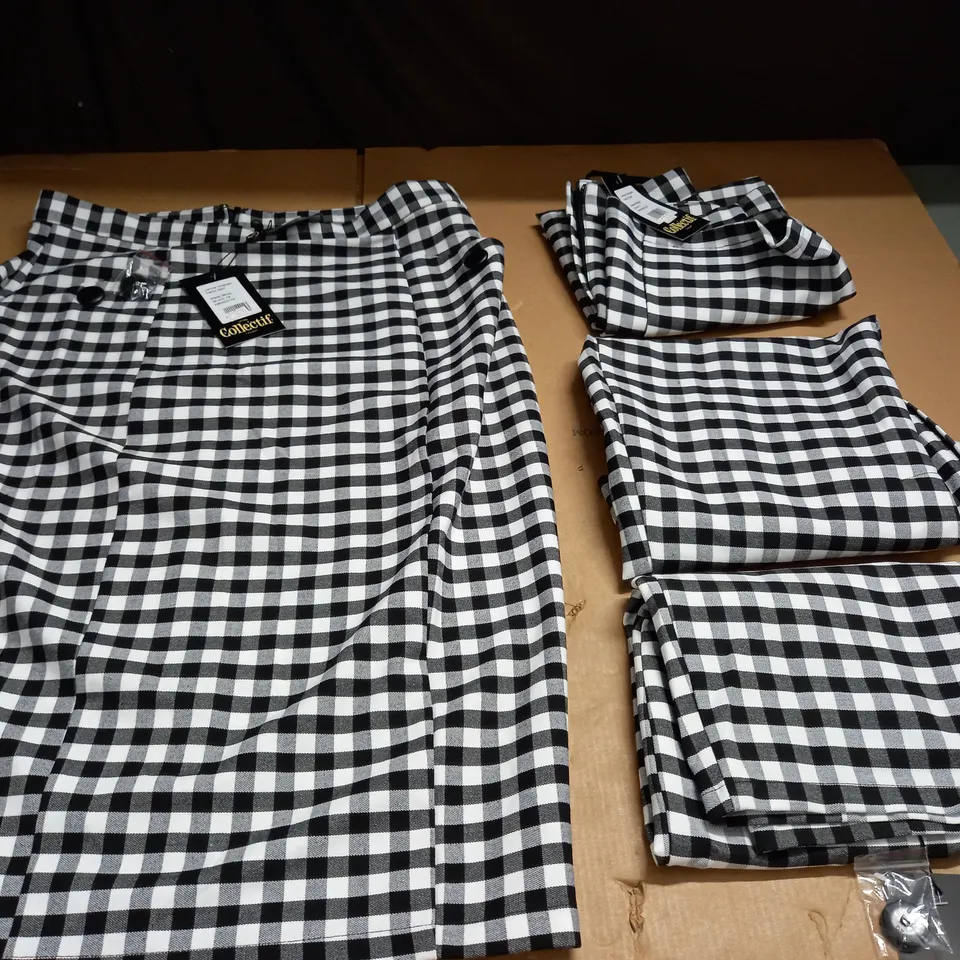 LOT OF 4 COLLECTIF LORRINA GINGHAM PENCIL SKIRT - VARIOUS SIZES