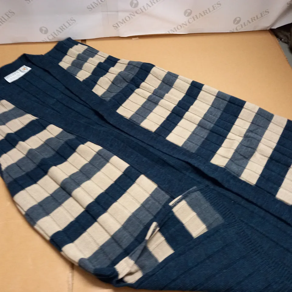 LARGE QUANTITY OF NAVY STRIPE OPEN DITCH OPEN FRONT CARDIGAN - SIZE UNSPECIFIED