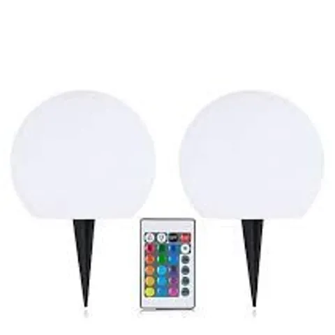 GARDEN REFLECTIONS SET OF 2 15CM COLOUR CHANGING SOLAR ORBS