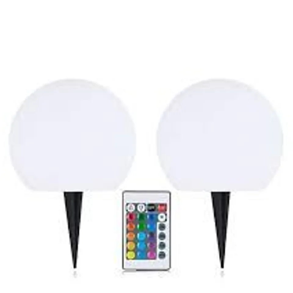 GARDEN REFLECTIONS SET OF 2 15CM COLOUR CHANGING SOLAR ORBS