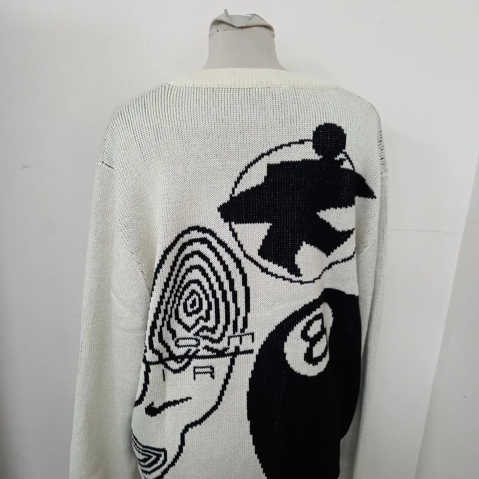 NIKE KNITTED CREAM JUMPER SIZE M