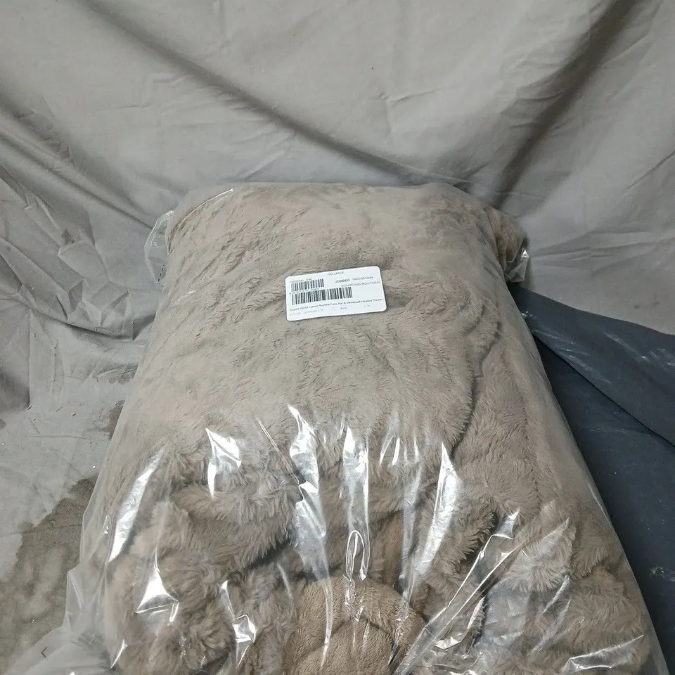 COZEE HOME LUXURY FAUX FUR HEATED THROW UNBOXED dark grey