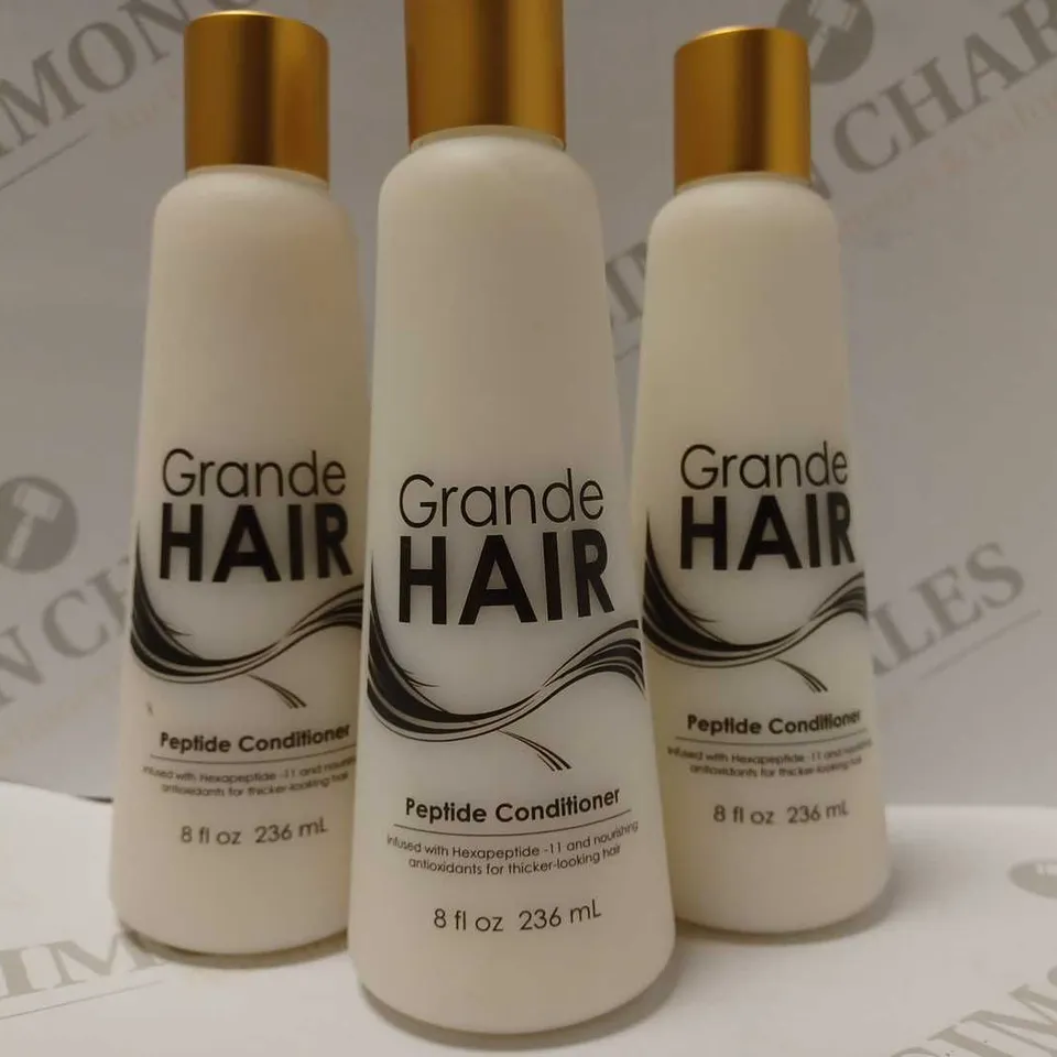 LOT OF 4 X 236ML GRANDE COSMETICS GRANDEHAIR PEPTIDE CONDITIONER