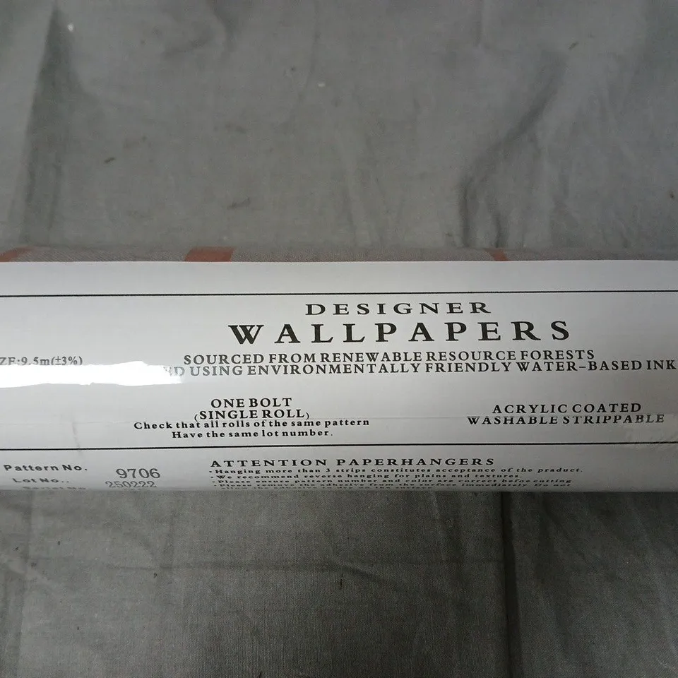 DESIGNER WALLPAPERS - WALLPAPER ROLL, PATTERN 9706 (SINGLE BOLT) - 9.5M