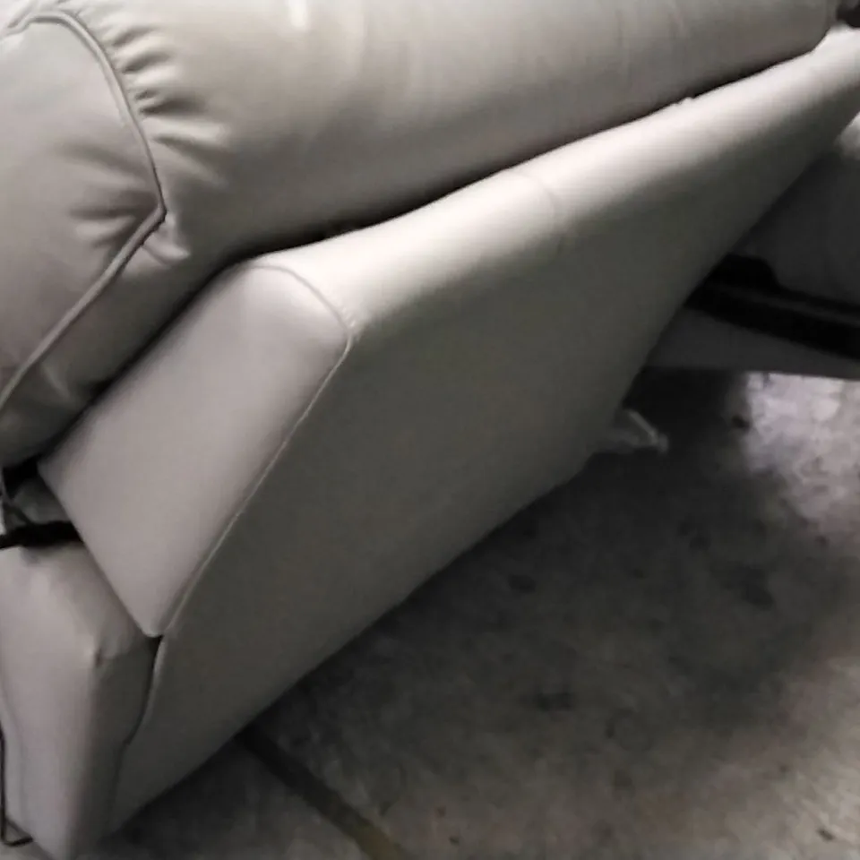 QUALITY BRITISH DESIGNER G PLAN MANUFACTURED STRATFORD 3 SEATER ELECTRIC RECLINER DBL SOFA - CAMBRIDGE GREY LEATHER