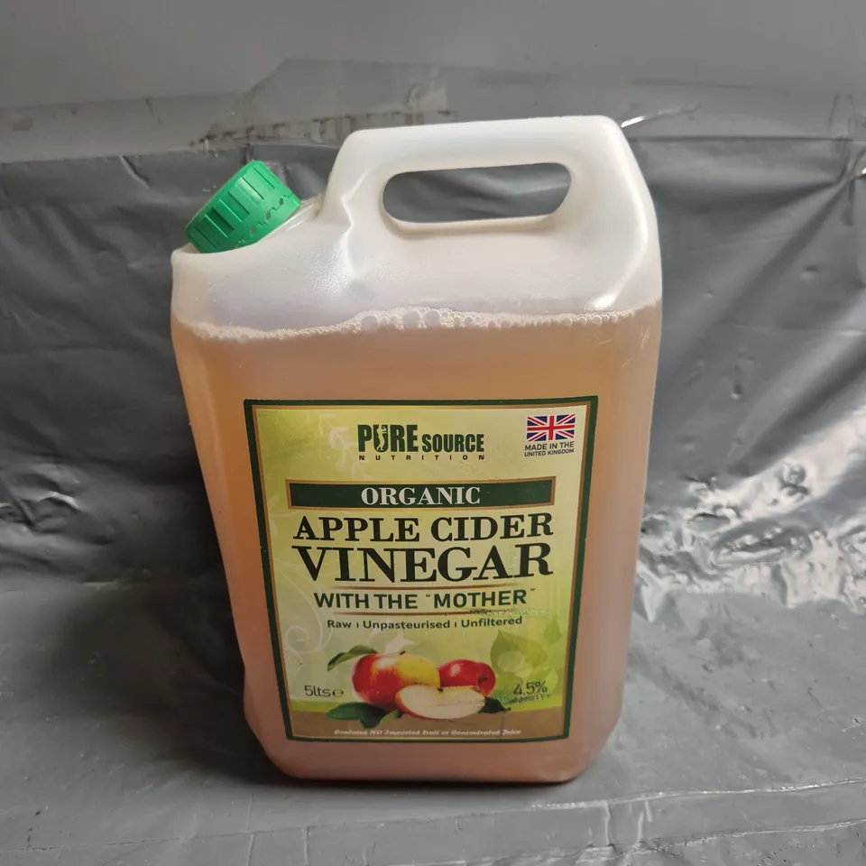 PURE SOURCE NUTRITION ORGANIC APPLE CIDER VINEGAR (5L) - COLLECTION ONLY