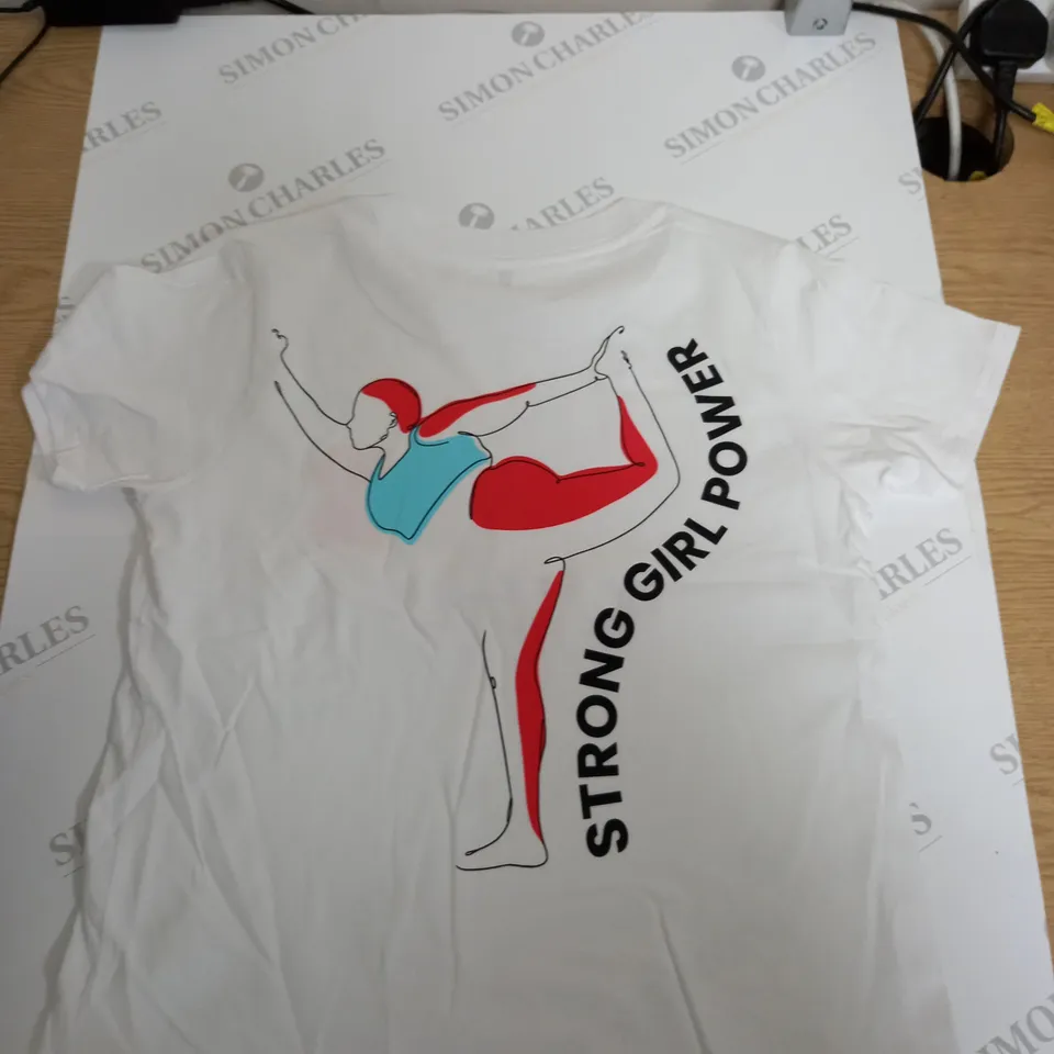 BOX OF APPROX. 10 ASSORTED AS COLOUR CUBE STRONG GIRL POWER WITH DIFFERENT SIZES TO INCLUDE - XS - S -M 