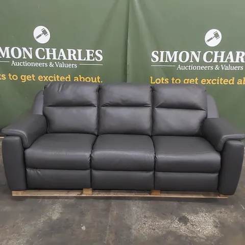QUALITY DESIGNER ITALIAN MADE PARMA LEATHER UPHOLSTERED 3 SEATER SOFA