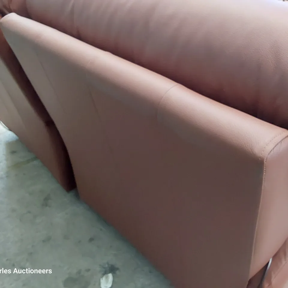 QUALITY BRITISH DESIGNER G PLAN STRATFORD POWER RECLINING TWO SEATER SOFA CAMBRIDGE CONKER LEATHER 