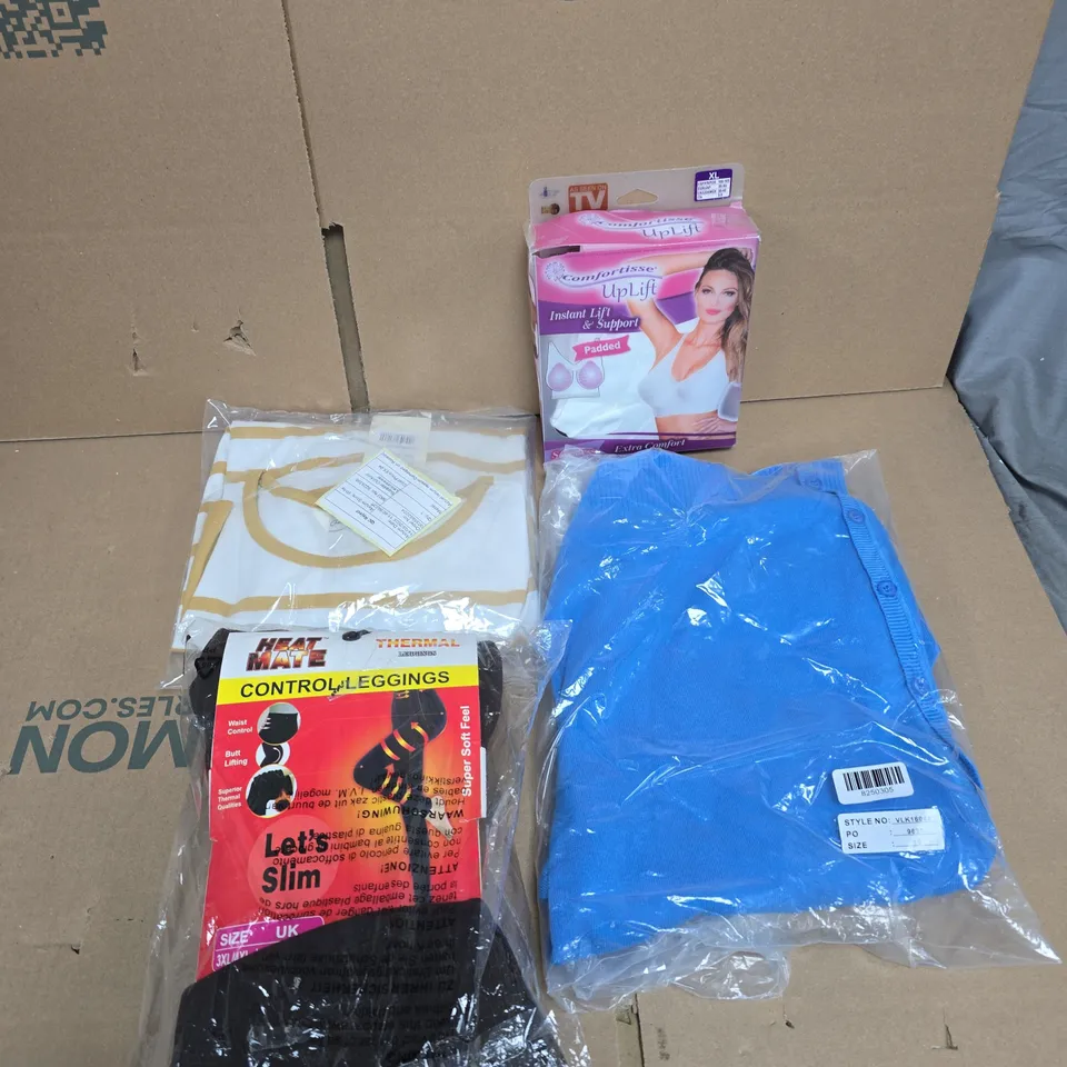 APPROXIMATELY 20 ASSORTED CLOTHING ITEMS IN VARIOUS SIZES & STYLES TO INCLUDE TOPS, PANTS AND LINGERIE