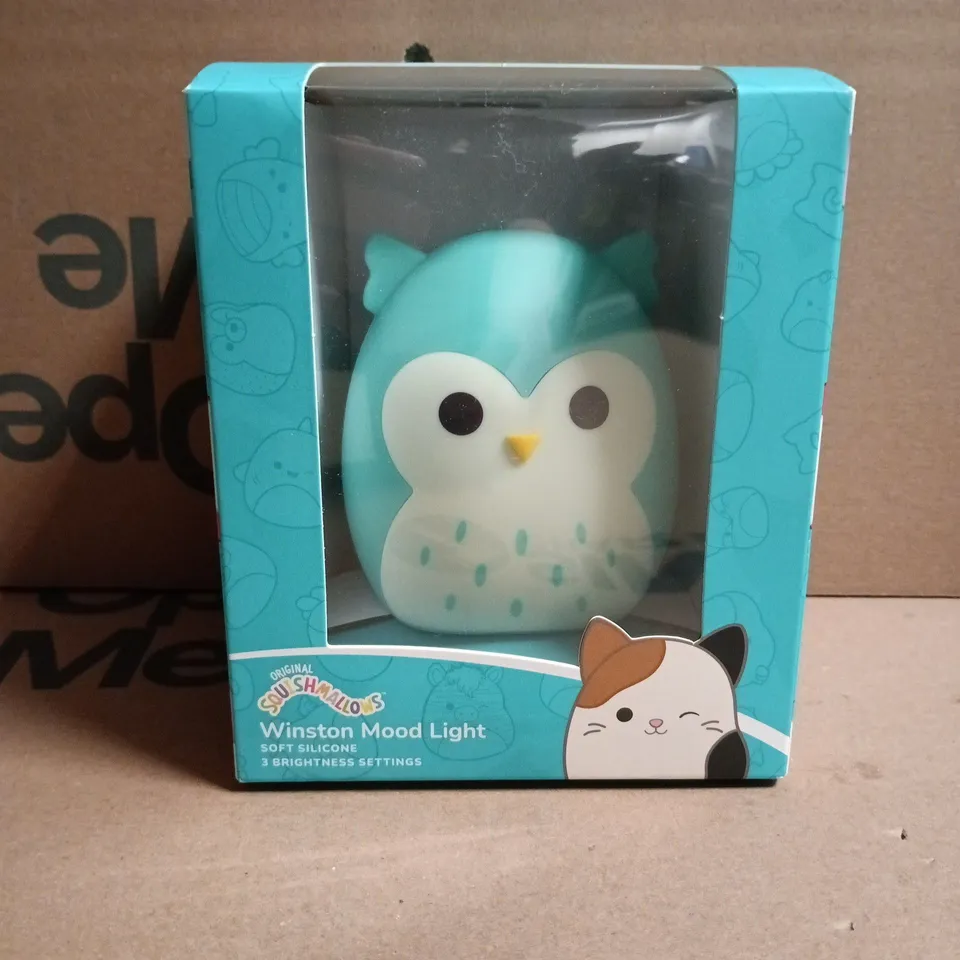 ORIGINAL SQUISHMALLOWS WINSTON MOOD LIGHT – SOFT SILICONE OWL, BOXED