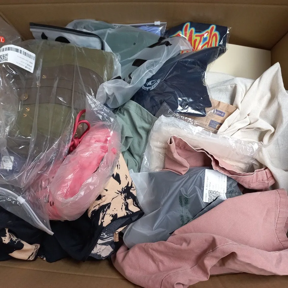 APPROXIMATELY 35 ASSORTED CLOTHING ITEMS IN VARIOUS SIZES, STYLES & COLOURS TO INCLUDE BRANDS SUCH AS HALARA, SHEIN, NEW LOOK, ETC - COLLECTION ONLY