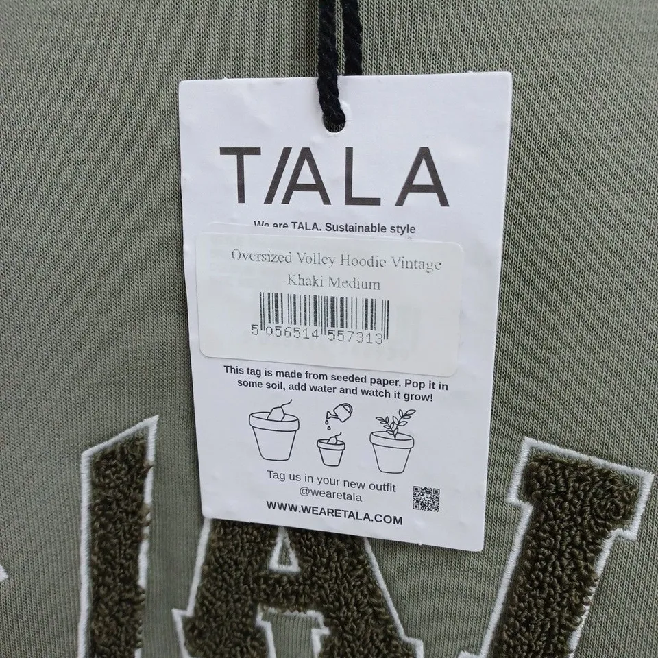 TALA SPORT OVERSIZED VOLLEY HOODIE VINTAGE KHAKI- MEDIUM