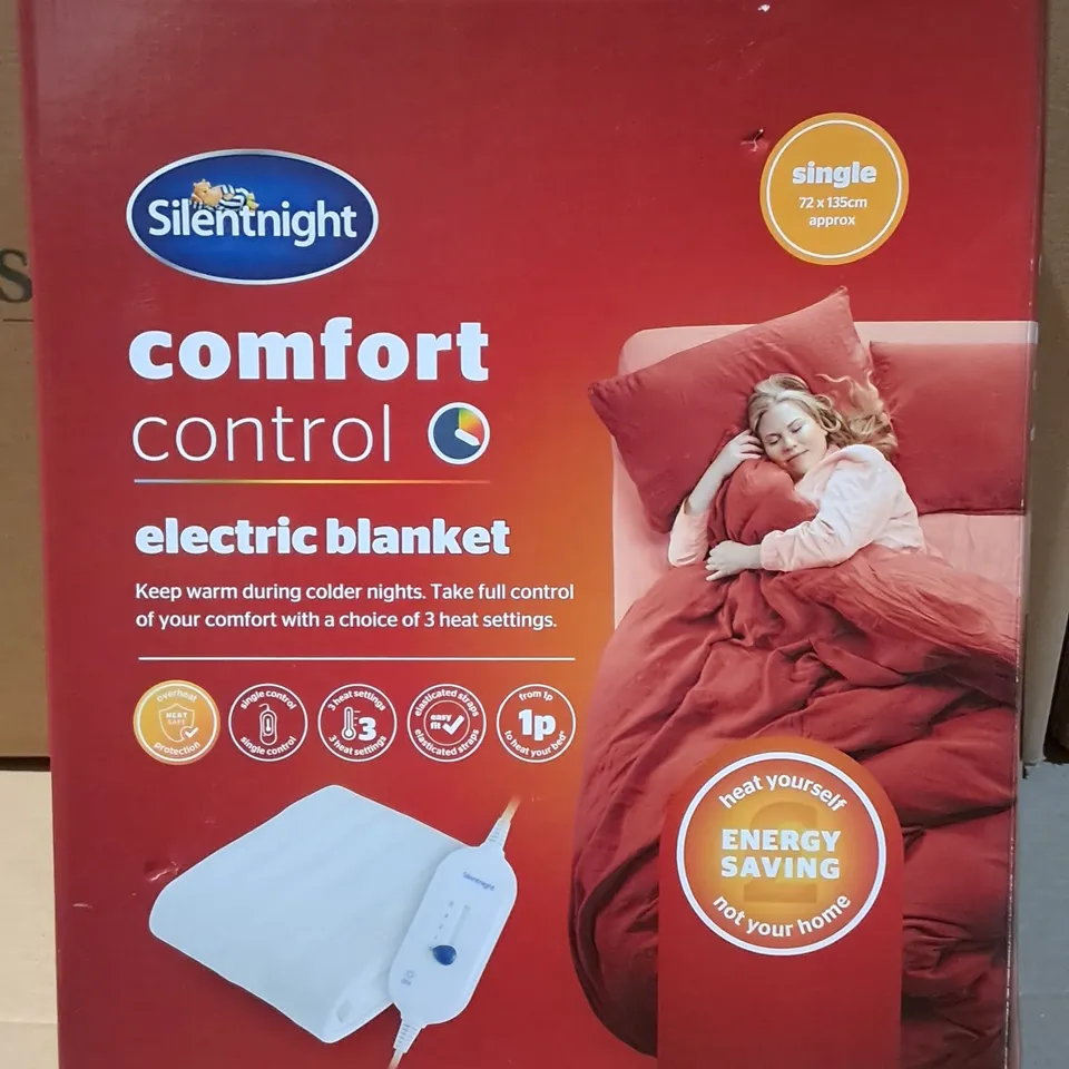 BOXED SILENTNIGHT COMFORT CONTROL ELECTRIC BLANKET - SINGLE