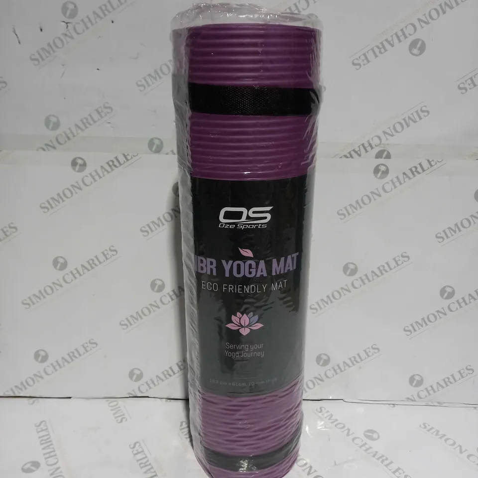 PACKAGED AND SEALED OZE SPORTS NBR ECO FRIENDLY YOGA MAT - PURPLE - 183 X 61 CM 