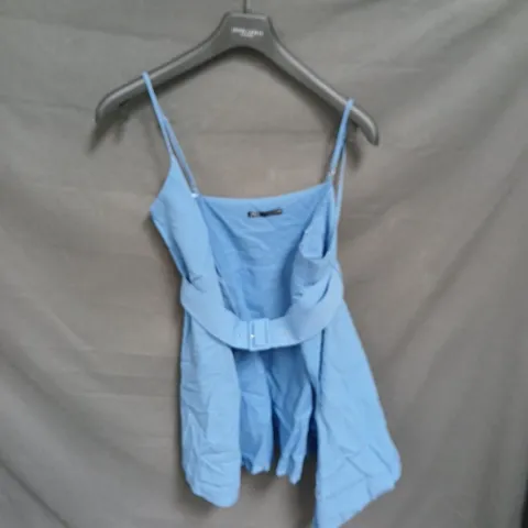 ZARA WOMENβS BLUE SLEEVELESS BELTED DRESS β EU 36 (UK 8)
