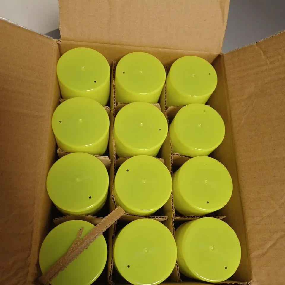 BOX OF 12 NEON YELLOW SPRAY PAINT 
