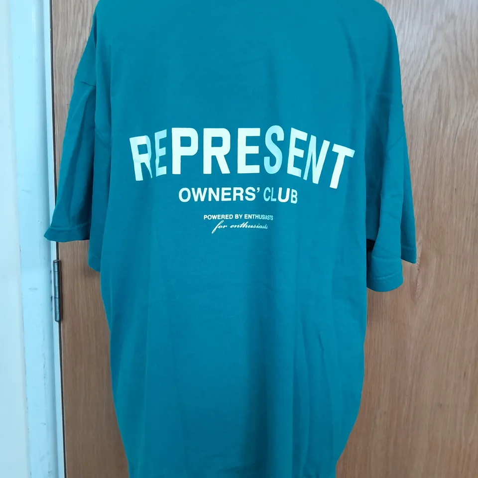 REPRESENT OWNERS CLUB T-SHIRT IN TEAL - LARGE