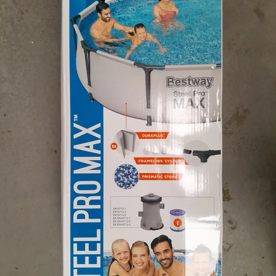 BOXED BESTWAY 10FT STEEL PRO MAX POOL - COLLECTION ONLY RRP £169