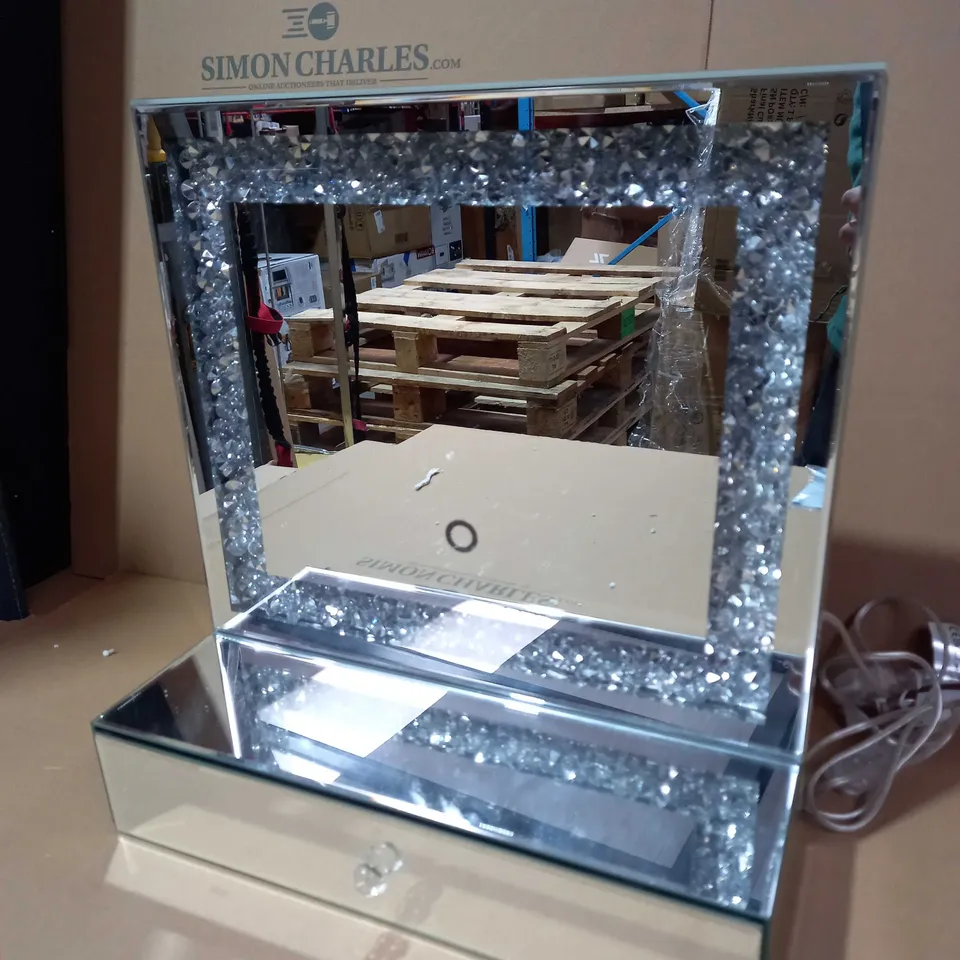 JULIEN MACDONALD LIGHT UP ENCAPSULATED CRYSTAL DRESSING TABLE MIRROR