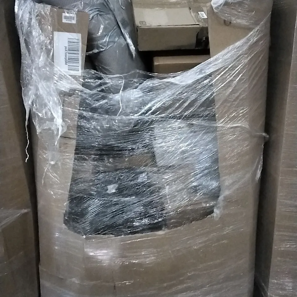 PALLET OF ASSORTED ITEMS INCLUDING WALL MIRROR, KIDS TABLE AND CHAIR SET, RISING CUSHION, ELECTRIC BBQ GRILL AND TAP FIXTURE