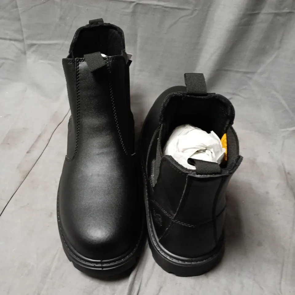 EARTHWORKS SAFETY BOOTS – BLACK LEATHER CHELSEA-STYLE SAFETY FOOTWEAR - UK 10