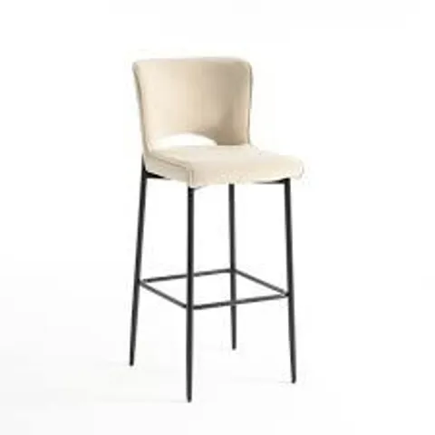 BOXED LILY BARSTOOL - BEIGE VELVET (1 BOX)