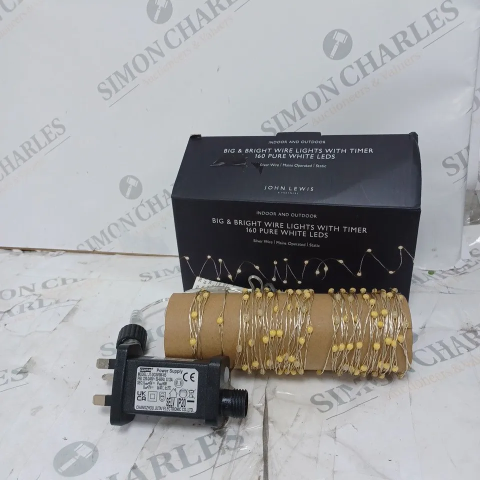 JOHN LEWIS BIG AND BRIGHT WIRE LIGHTS WITH TIMER 160 PURE WHITE LEDS