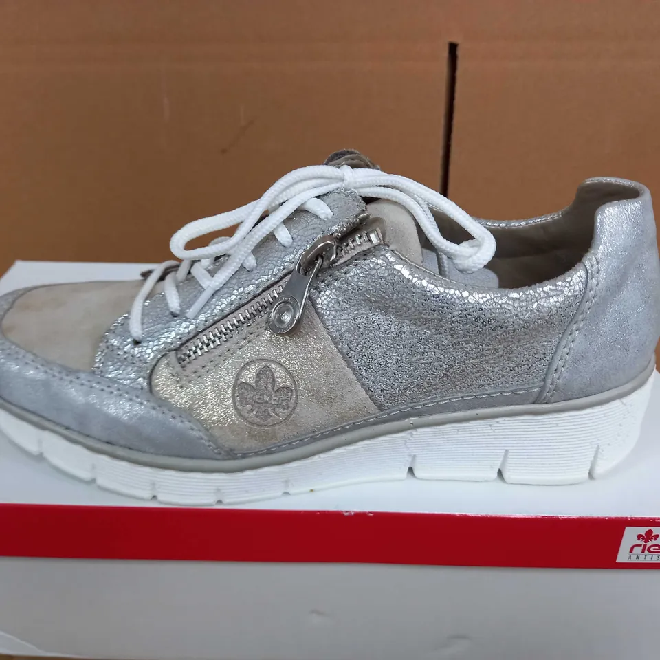 RIEKER METALLIC LACE-UP TRAINERS MULTI-COLOURED UK SIZE 5