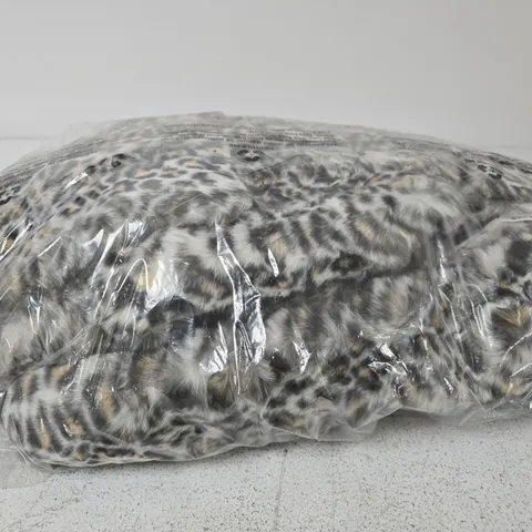 FAUX FUR LEOPARD PRINT THROW - SIZE UNSPECIFIED