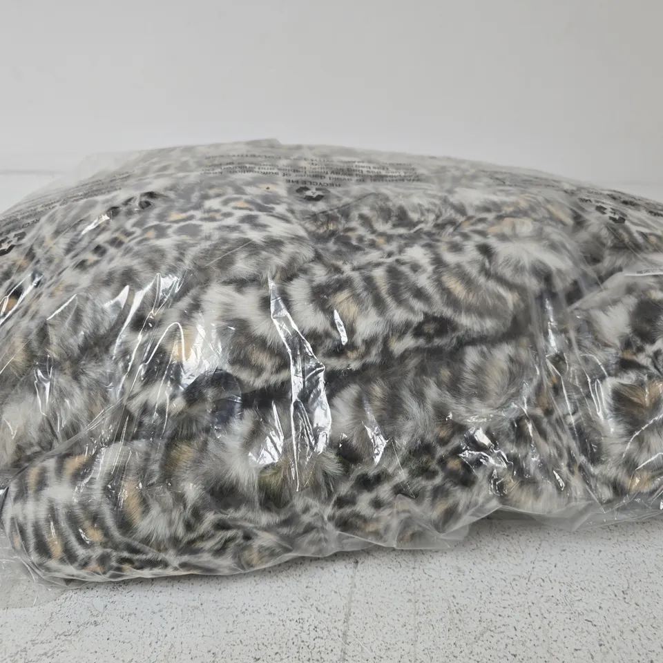 FAUX FUR LEOPARD PRINT THROW - SIZE UNSPECIFIED 