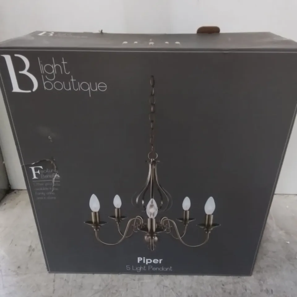 BOXED B LIGHT BOUTIQUE PIPER 5 LIGHT PENDANT 