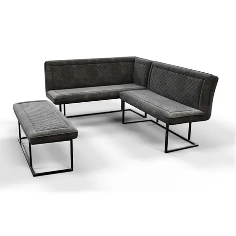 BOXED INDUS VALLEY DINING CORNER BENCH SET - GRAPHITE (2 BOXES)
