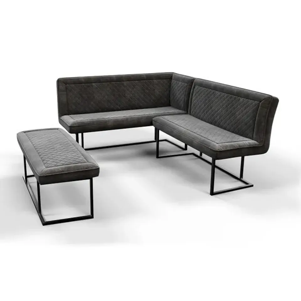 BOXED INDUS VALLEY DINING CORNER BENCH SET - GRAPHITE (2 BOXES)
