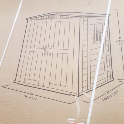 BOXED KETER FACTOR 6×6 GARDEN SHED - BROWN 