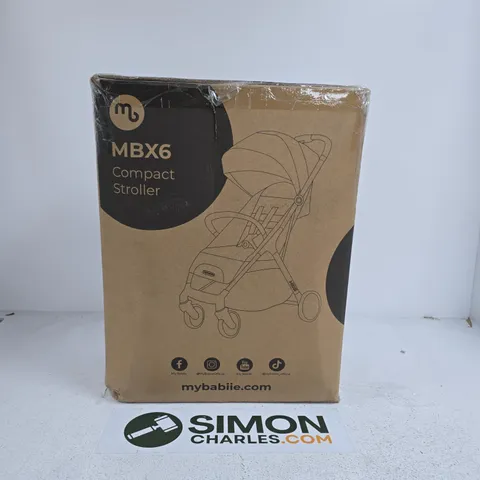 BOXED MYBABIIE MBX6 AUTO-FOLD COMPACT STROLLER - BLACK / GREY