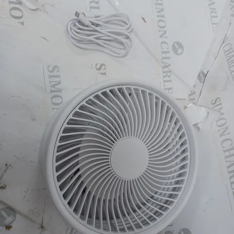 BELL & HOWELL ADJUSTABLE FOLDING RECHARGEABLE STAND FAN WHITE