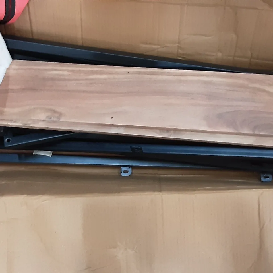 BOXED CATHERINE 2 PIECE FLOATING SHELF IN WOOD / BLACK