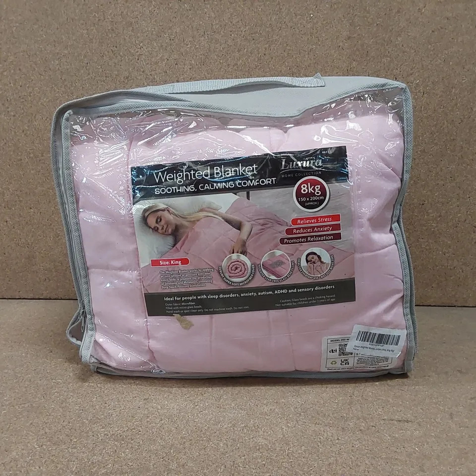 BRAND NEW BAGGED LUXURA 8KG WEIGHTED BLANKET - KING SIZE 
