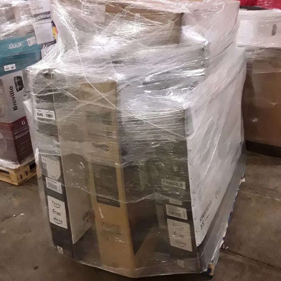 PALLET OF APPROXIMATELY 8 UNTESTED RAW RETURNS TVS TO INCLUDE;