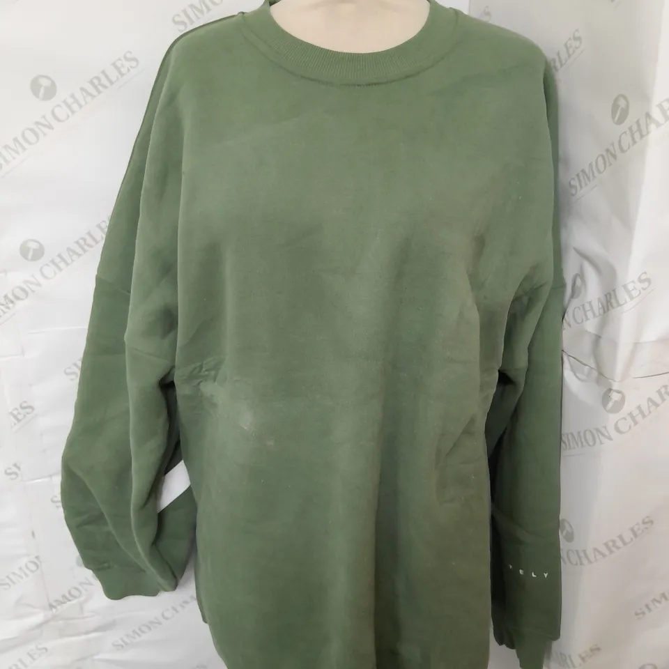 BLAKEY CREW NECK OVERSIZED SWEATSHIRT IN GREEN SIZE M